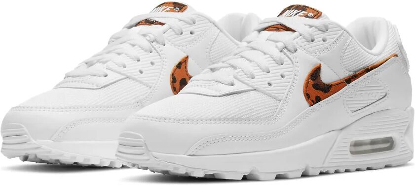 Nike Air Max 90 trainers in white and leopard print-Multi  Multi