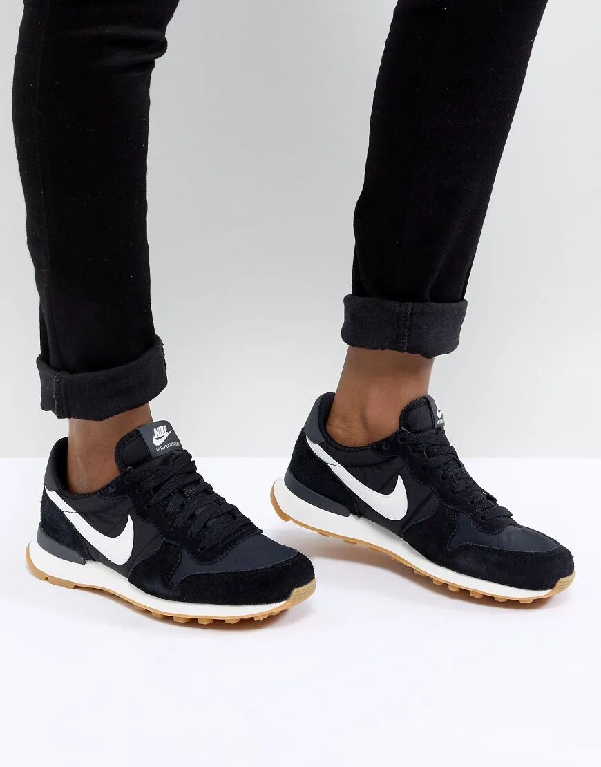 Nike black and white Internationalist Trainers  Black