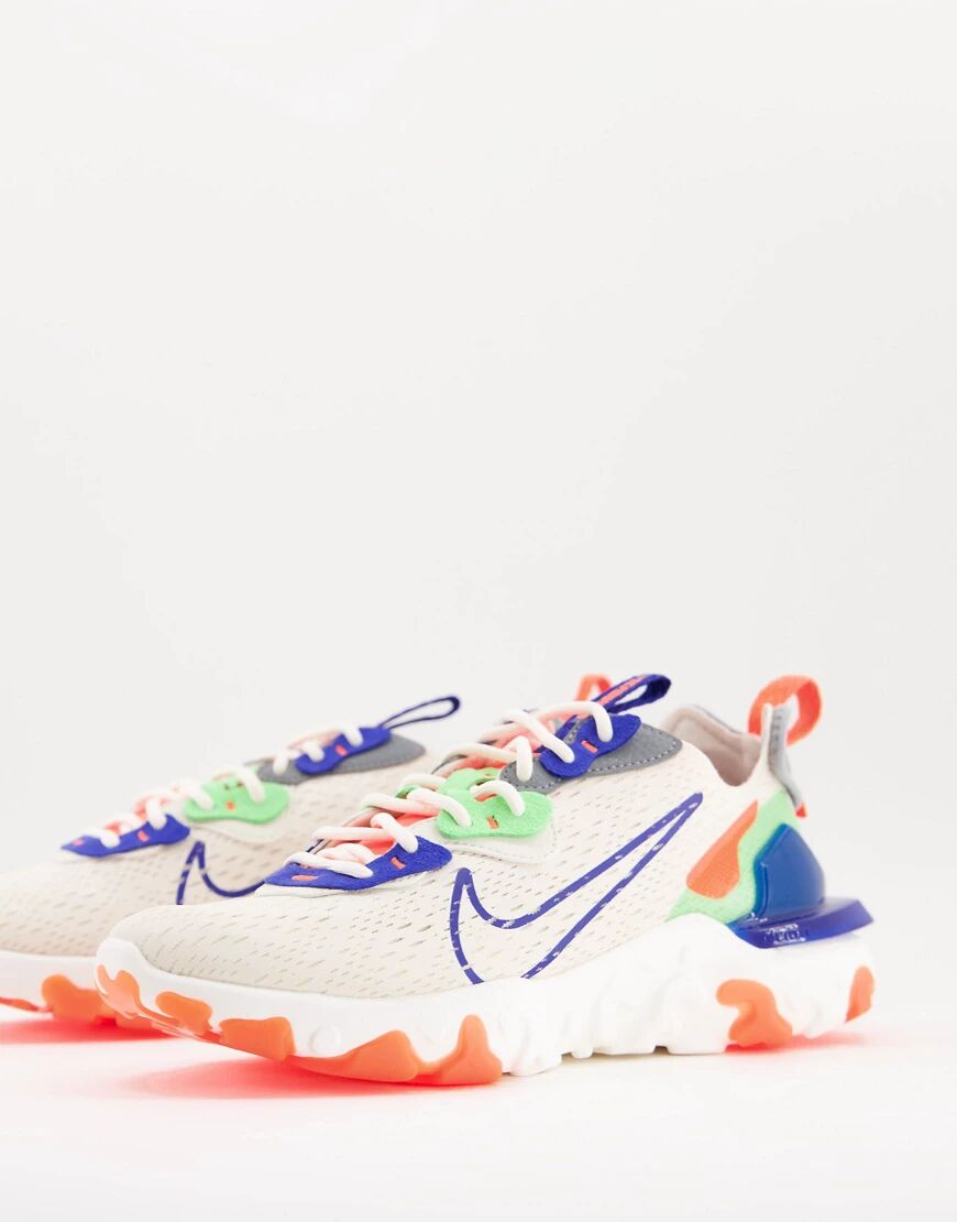 Nike React Vision trainers in off white and multi brights  White