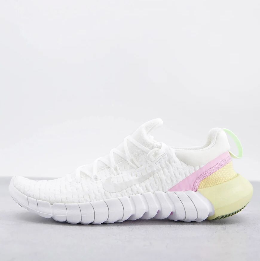 Nike Running Free Run 5 trainers in off white  White