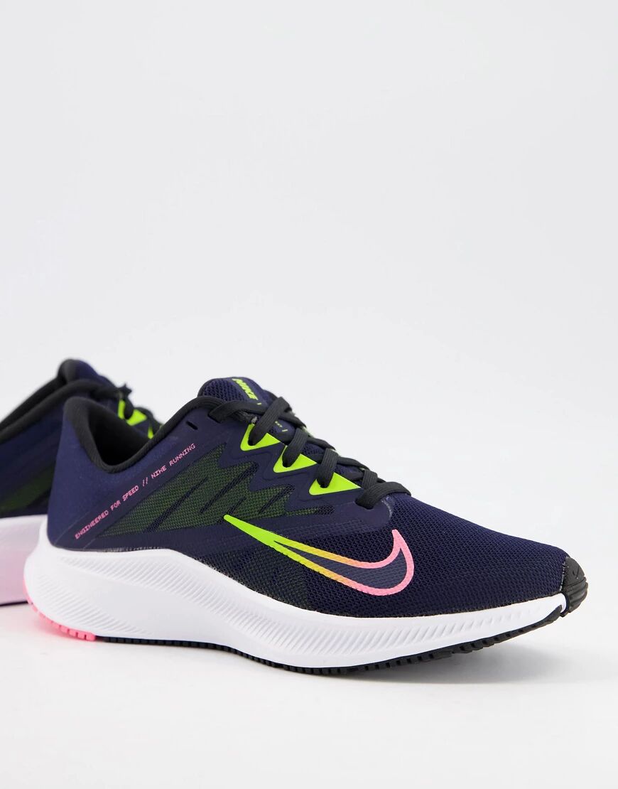 Nike Running Quest 3 trainers in blue  Blue