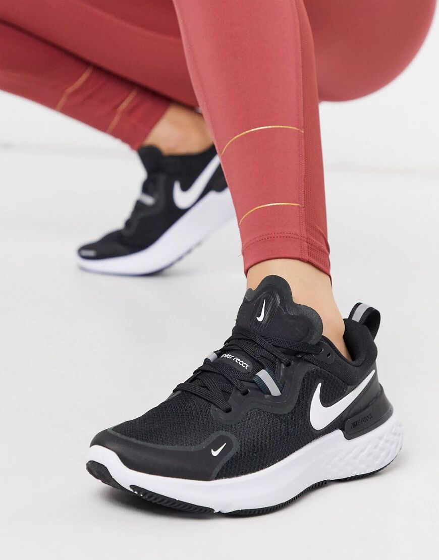 Nike Running React Miler trainers in black  Black