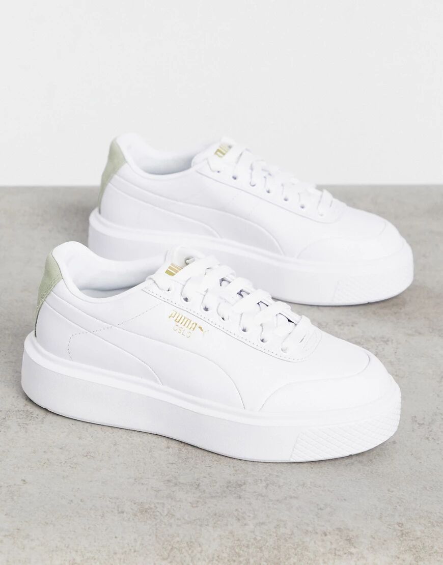 Puma Oslo Femme trainers in white and sage  White