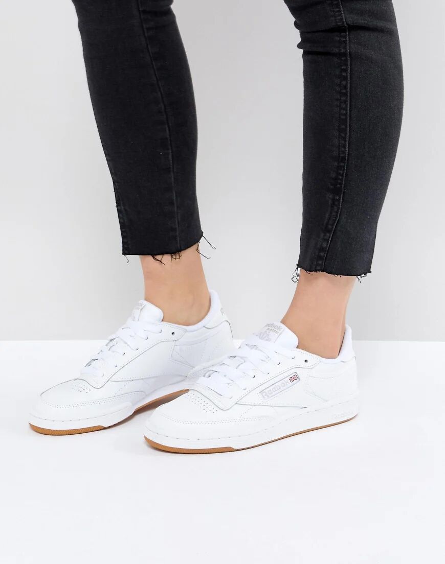 Reebok Classic Club C 85 trainers In White Leather With Gum Sole  White