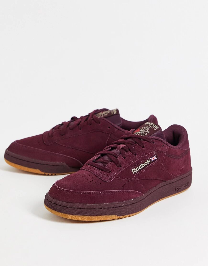 Reebok Club C 85 trainers in burgundy suede-Red  Red