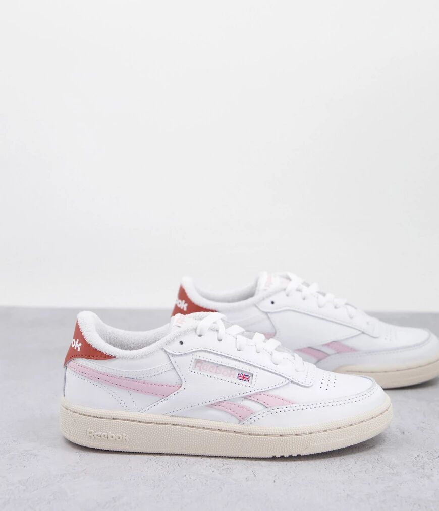 Reebok Club C Revenge trainers in white and pink  White