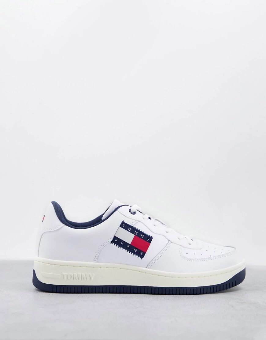 Tommy Jeans basket cupsole trainers in white  White