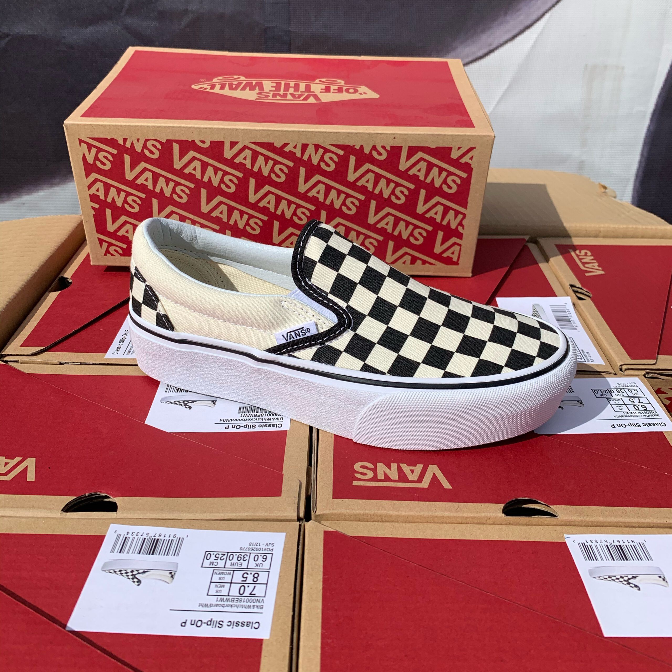 Merker VANS Vans - Classic Slip-On P Black/White/Checkerboard 40