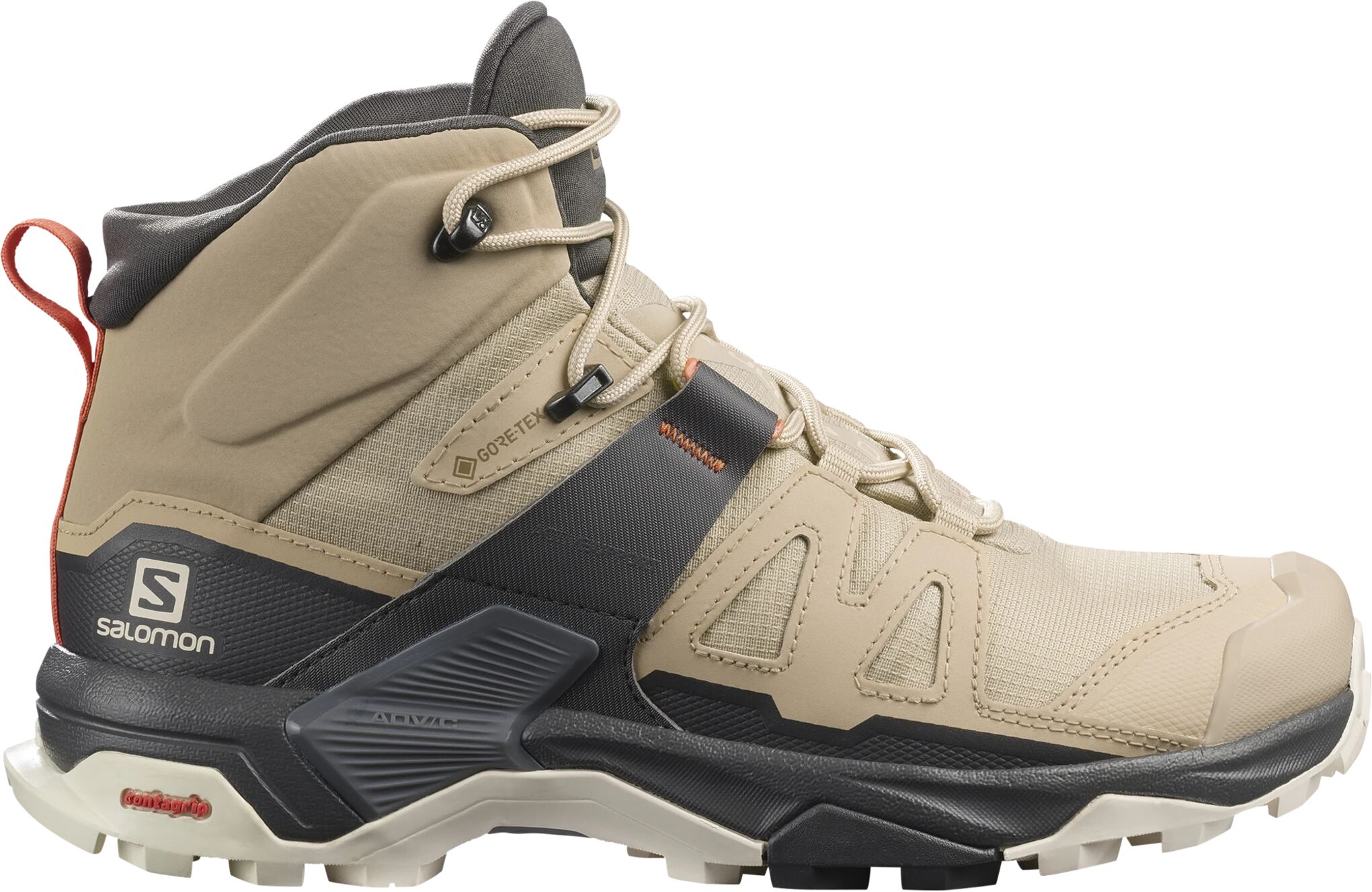 Salomon X Ultra 4 Mid GTX, tursko dame 39 1/3 Safari/mgnt/pe