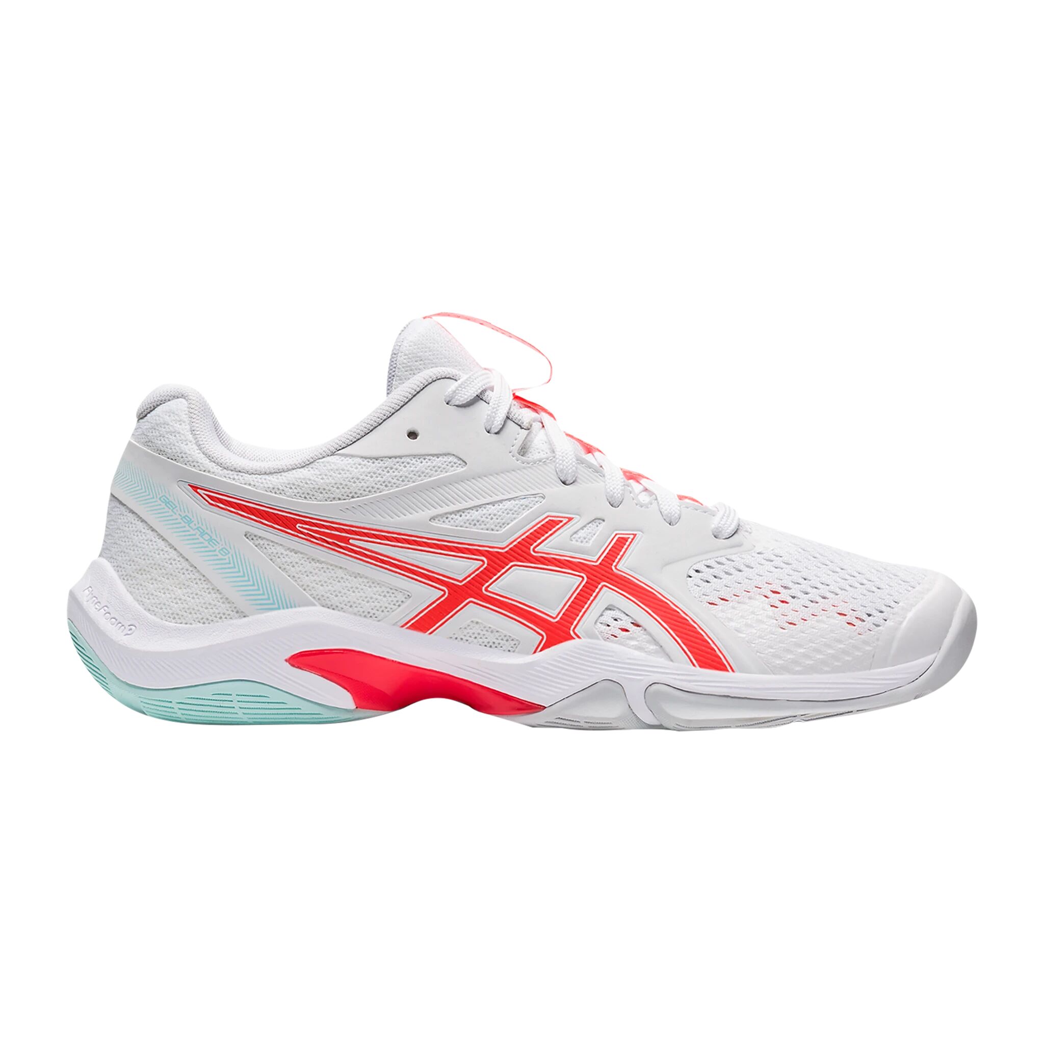 Asics Gel-Blade 8, hallsko dame 42 WHITE/SUNRISE RED