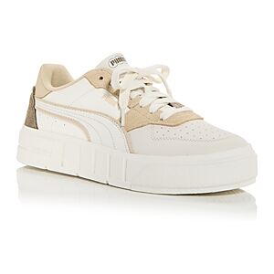 Puma Women's Cali Court Fall Tone Platform Low Top Sneakers  - White/Ash Grey - Size: 9.5