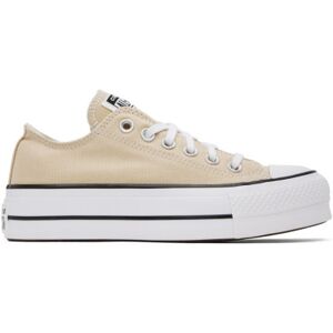 Converse Beige Chuck Taylor All Star Lift Platform Sneakers  - Oat Milk/White/Black - Size: US 5.5 - female