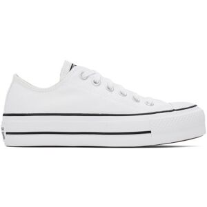 Converse White Chuck Taylor All Star Lift Low Top Sneakers  - WHITE/BLACK/WHITE - Size: US 7 - female