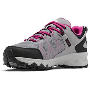 Columbia Women's Peakfreak 2 Outdry waterproof low rise hiking shoes, Grey (Monument x Wild Fuchsia), 4 UK