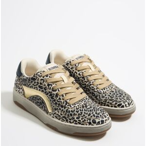 BIMBA Y LOLA Beige Leopard print leather cupsole sneaker BEIGE 40 adult