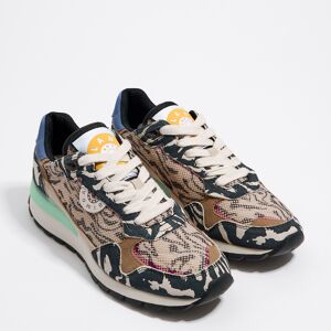 BIMBA Y LOLA Beige Tiger print Chimo jogger sneaker TIGER LIQUID BLACK-BEIGE 39 adult