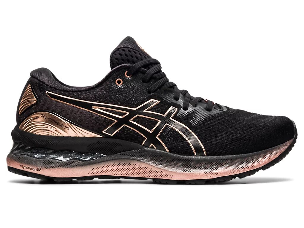 ASICS Gel - Nimbus 23 Platinum Black / Rose Gold FeMale Size 5