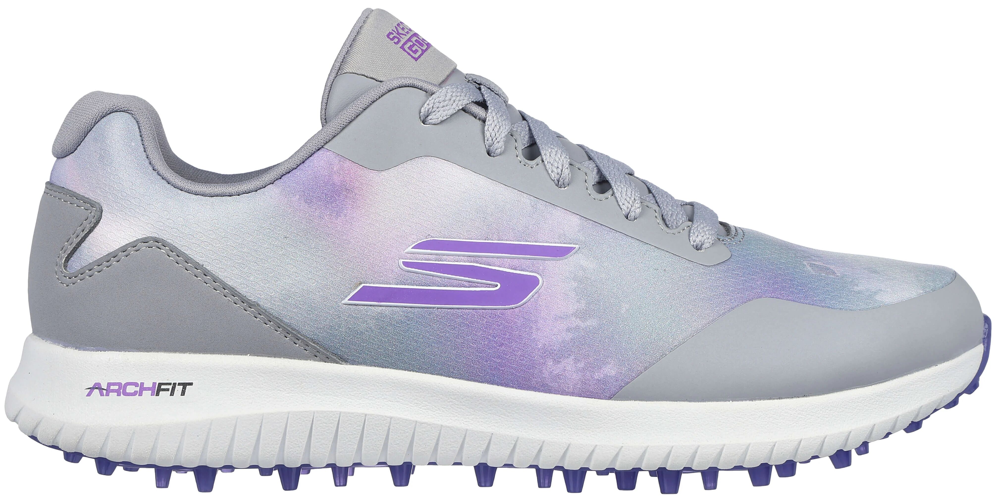 Skechers Womens GO GOLF Max 2 Splash Golf Shoes - Gray/Purple - 6.5 - MEDIUM