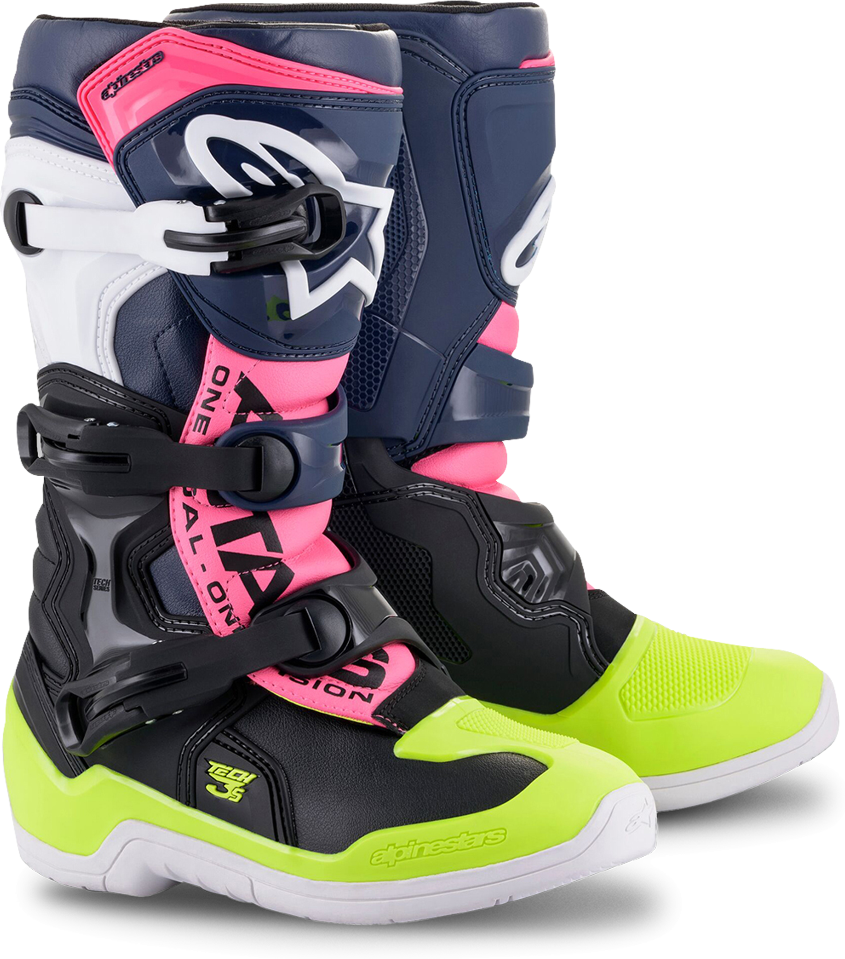 Alpinestars Crossstiefel Alpinestars Tech 3S Schwarz-Blau-Pink Kinder