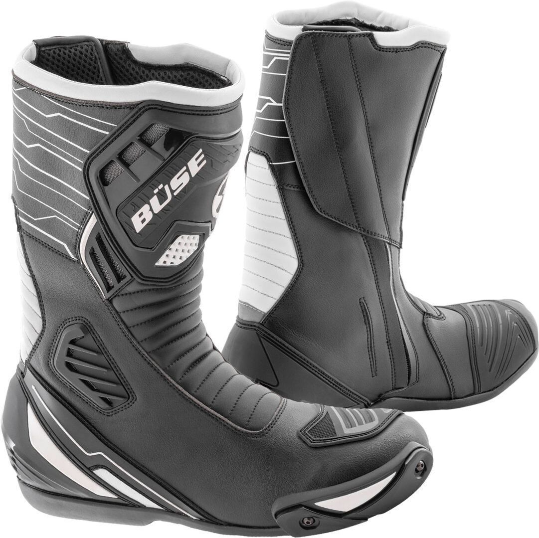 Büse Sport Evo Motorradstiefel Schwarz Weiss 37