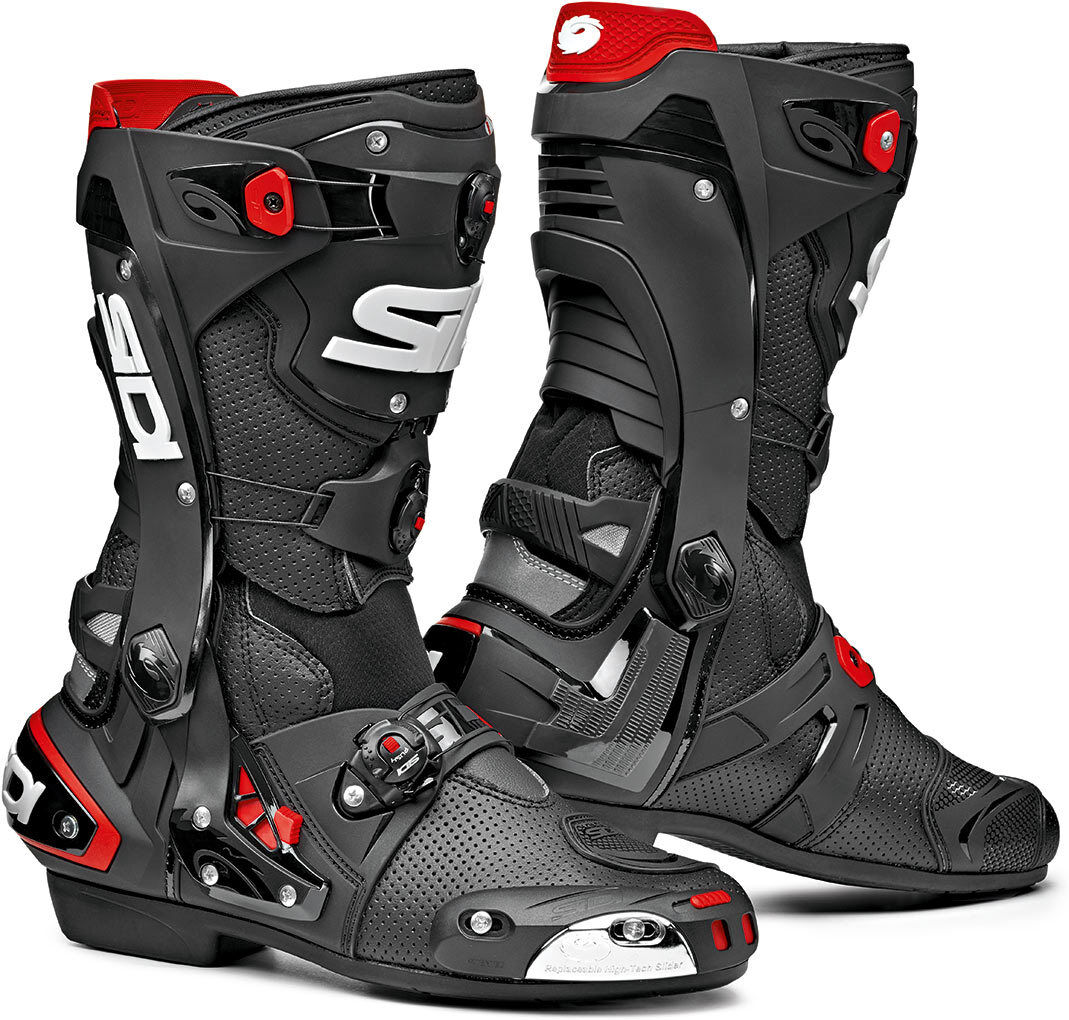 Sidi Rex Air Motorradstiefel Schwarz Rot 46