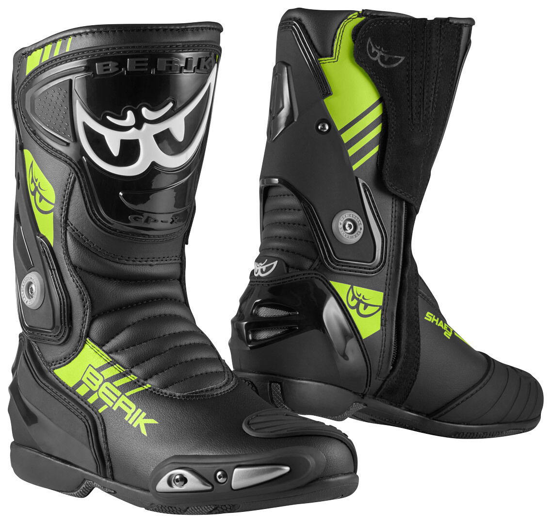 Berik Shaft 3.0 Motorradstiefel Schwarz Gelb 44