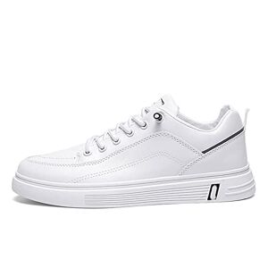 HJBFVXV Espadrilles pour hommes Mens Vulcanized Shoes White Flat Comfortable Men Shoes Casual Walking Comfortable Concise Casual Shoe Men Tenis Shoes Autumn (Color : White, Size : 43)