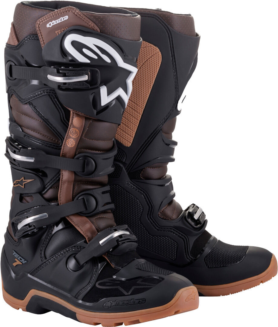 Alpinestars Tech 7 Enduro Bottes de moto Noir Brun 43