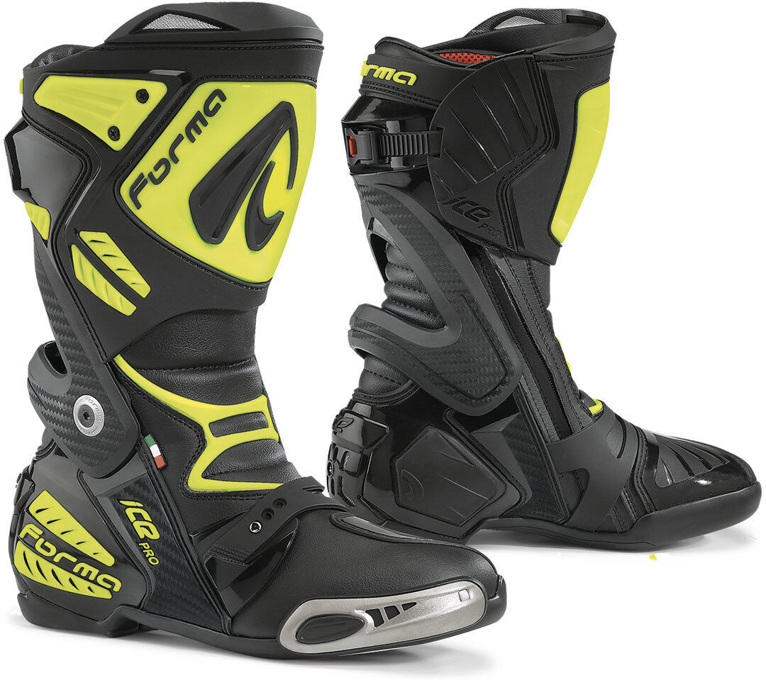 Forma Ice Pro Bottes de moto Noir Jaune 39