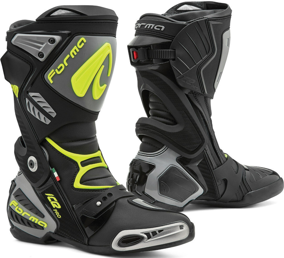 Forma Ice Pro Bottes de moto Noir Jaune 46