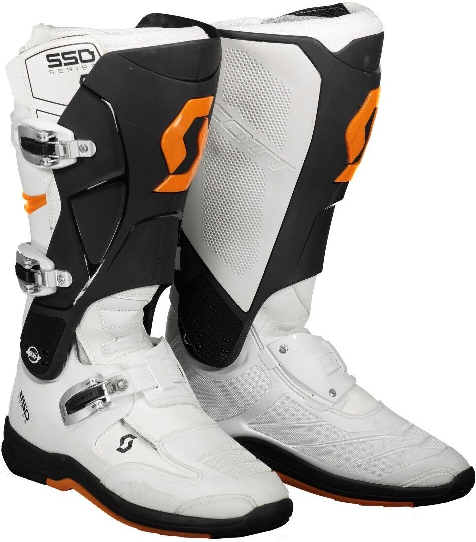 Scott 550 Bottes motocross Blanc Orange 48