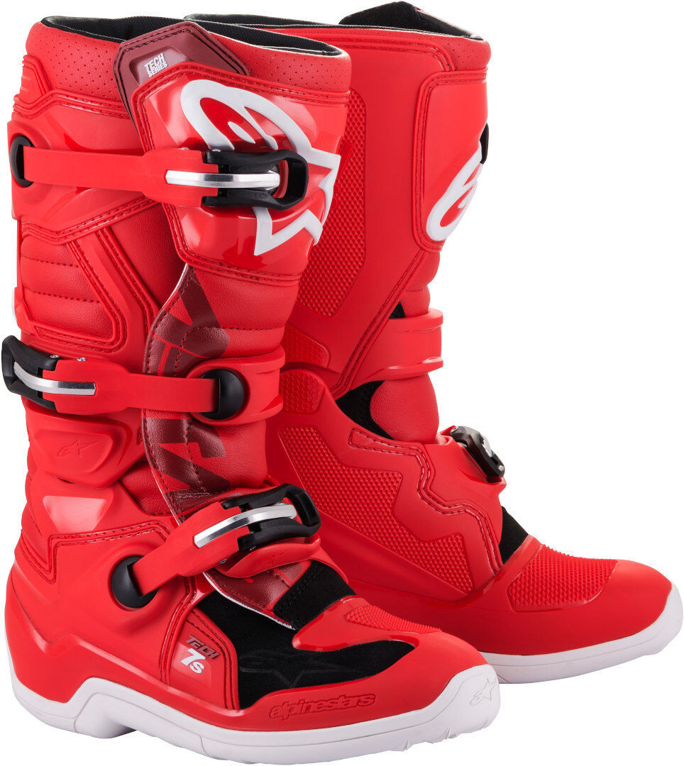 Alpinestars Tech 7S Youth Motocross Boots Bottes de motocross pour les jeunes Rouge 35 36