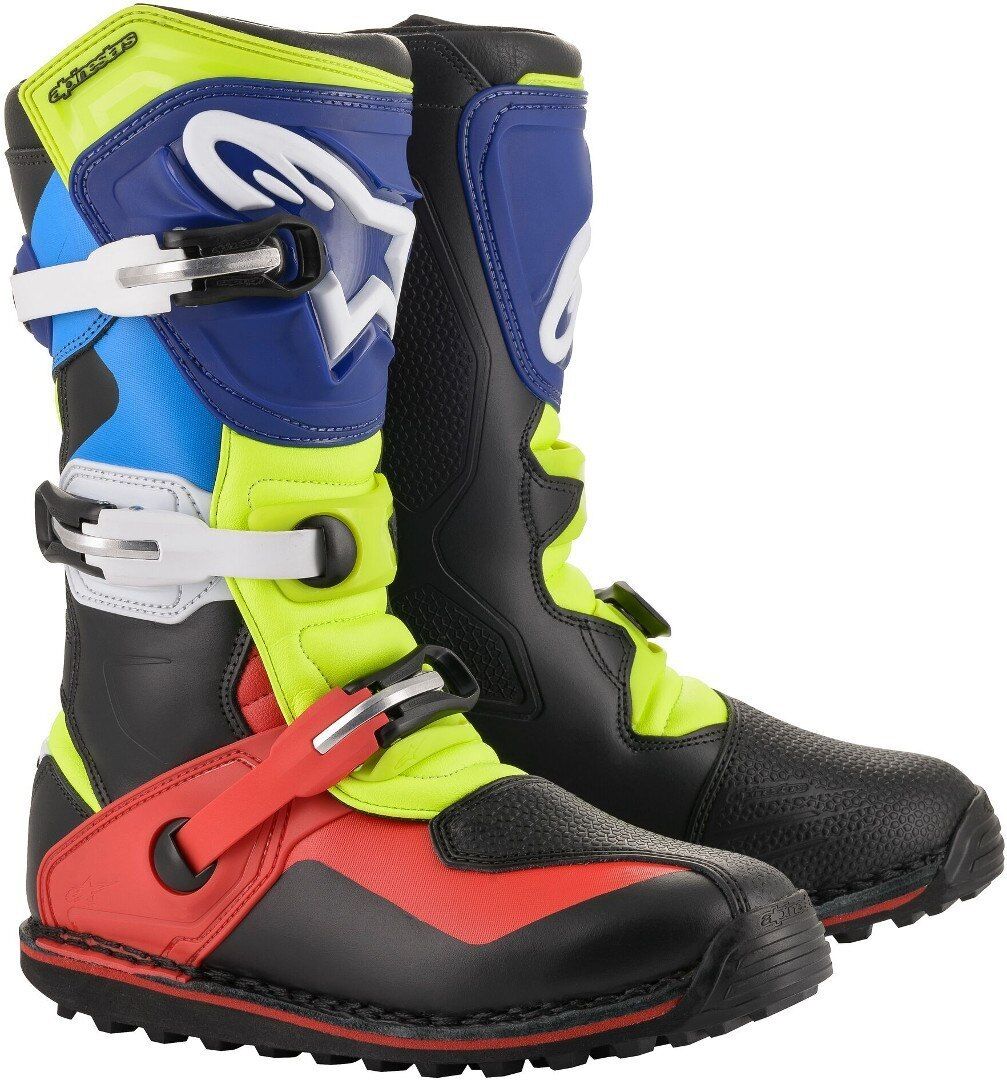 Alpinestars Tech-T Bottes de moto Noir Bleu Jaune 44 45