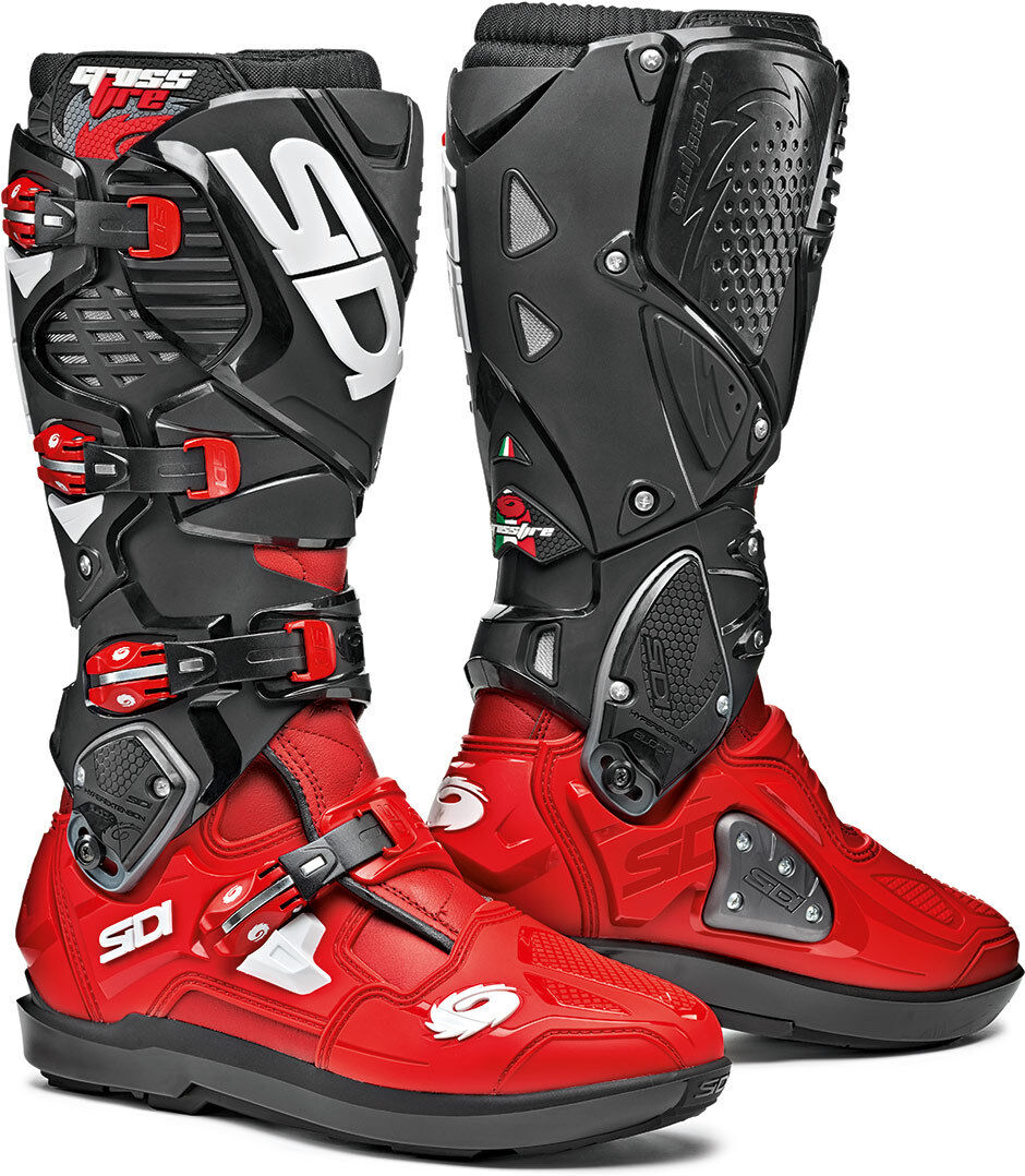 Sidi Crossfire 3 SRS Motocross Boots Bottes Motocross Noir Rouge 43