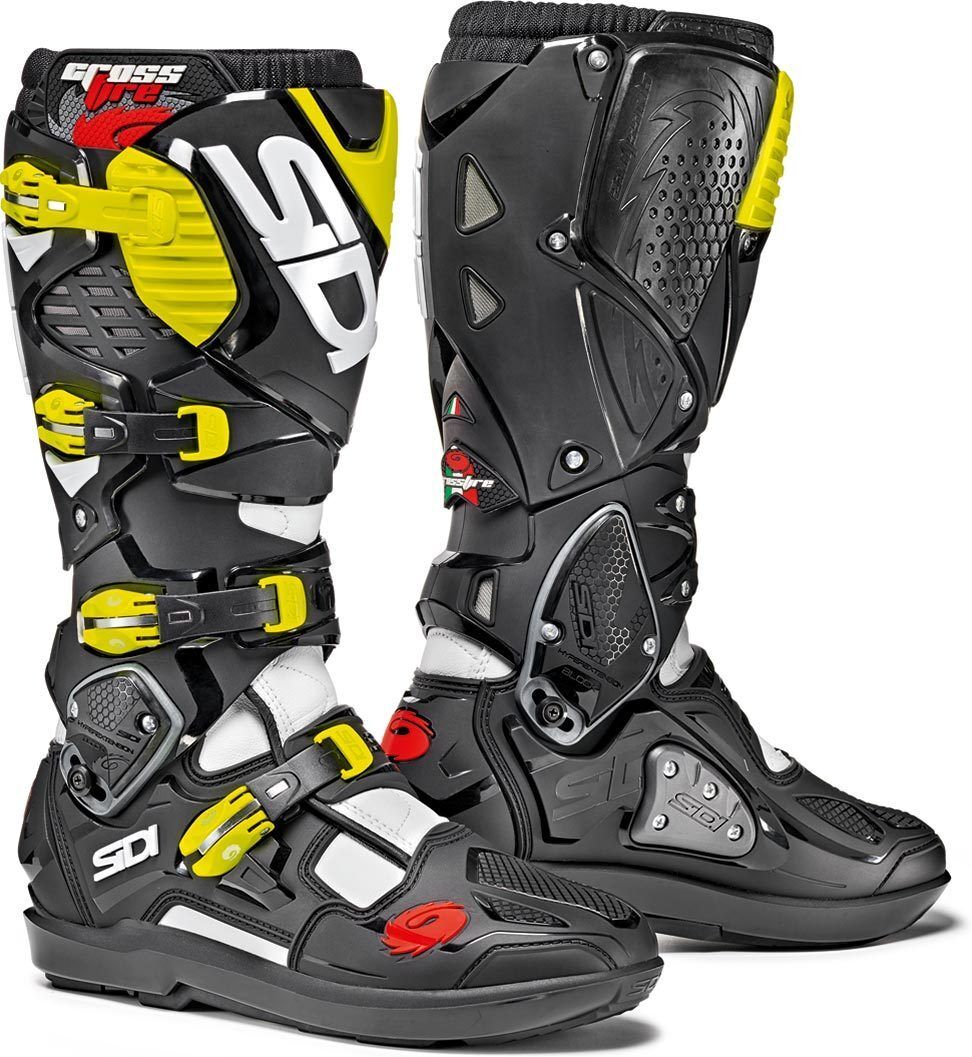 Sidi Crossfire 3 SRS Motocross Boots Bottes Motocross Noir Rouge Jaune 46