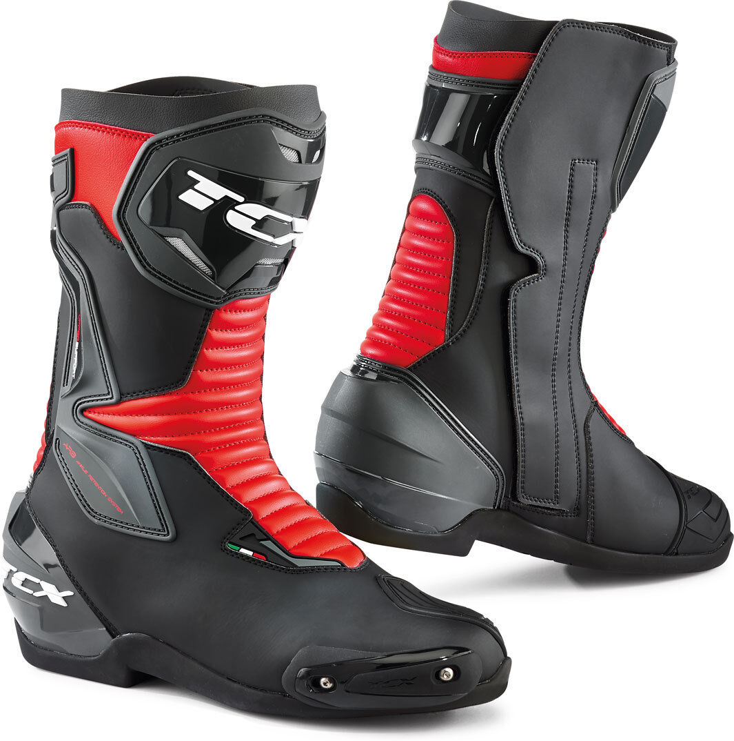 TCX SP-Master Motorcycle Boots Bottes de moto Noir Rouge 40