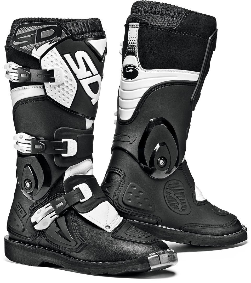 Sidi Flame Kids Motocross Boots Bottes De Motocross pour enfants Noir Blanc 41