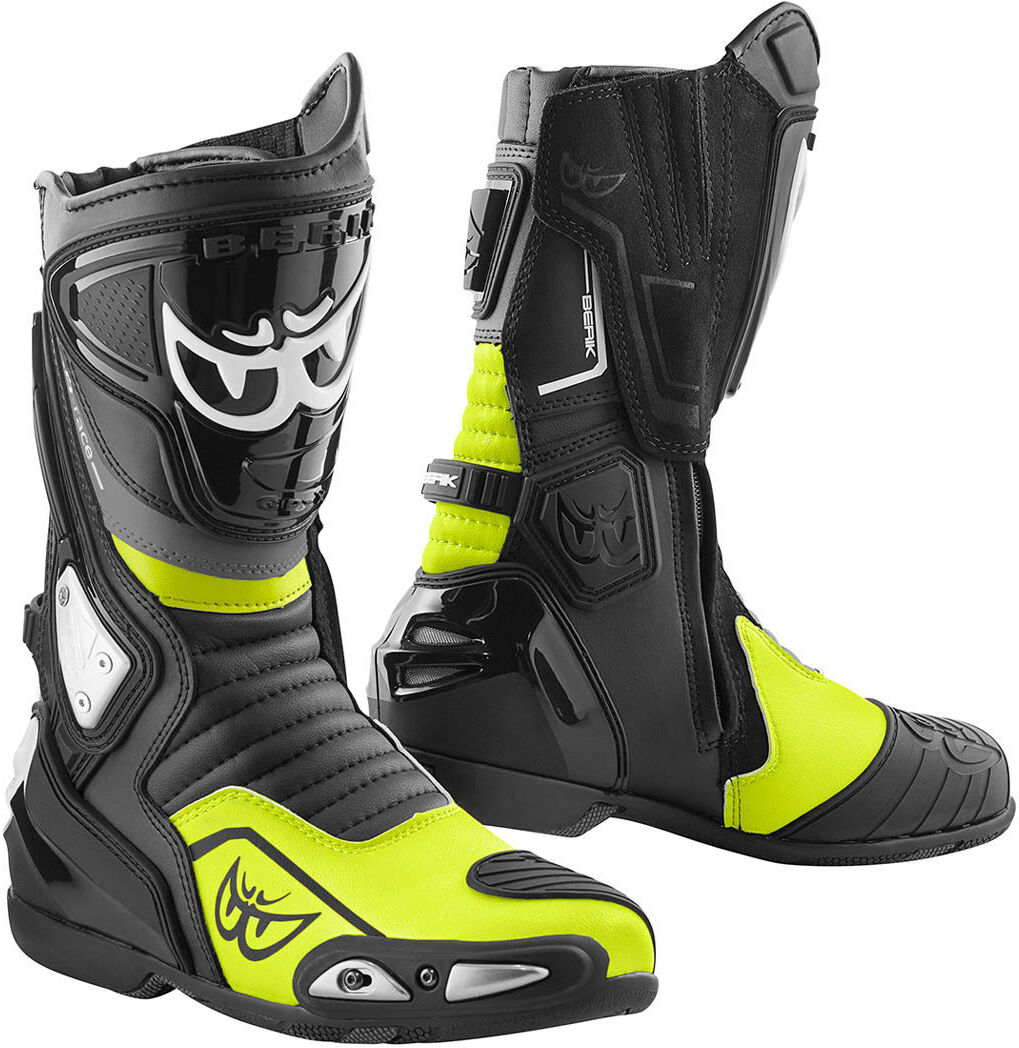 Berik Donington Motorcycle Boots Bottes de moto Noir Jaune 46