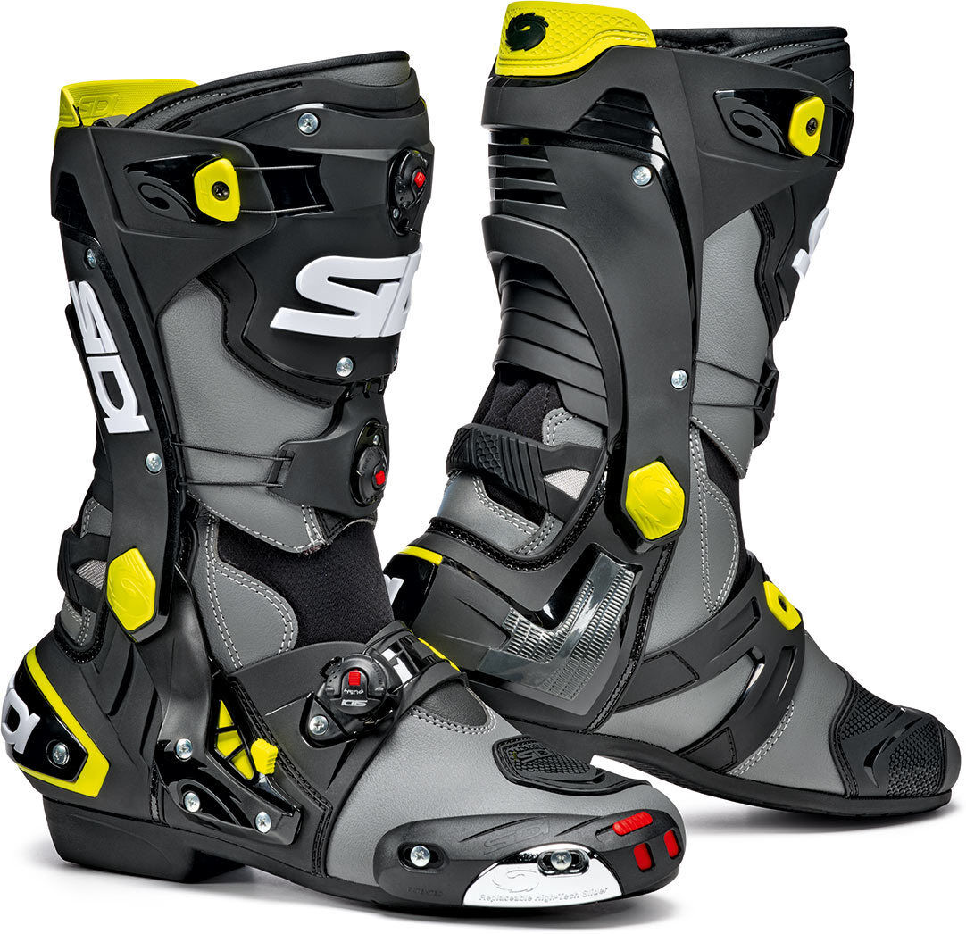 Sidi Rex Motorcycle Boots Bottes de moto Gris Jaune 45