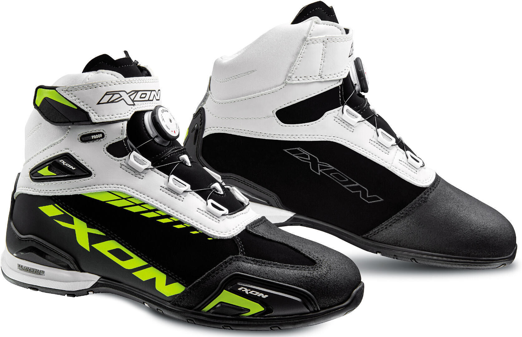 Ixon Bull WP Chaussures de moto Noir Blanc Jaune 42