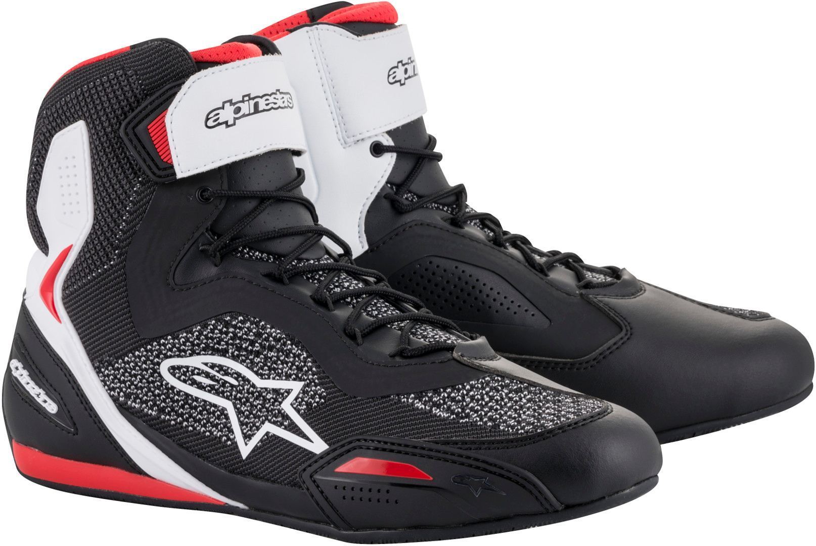 Alpinestars Faster 3 Rideknit Chaussures de moto Noir Blanc Rouge 41