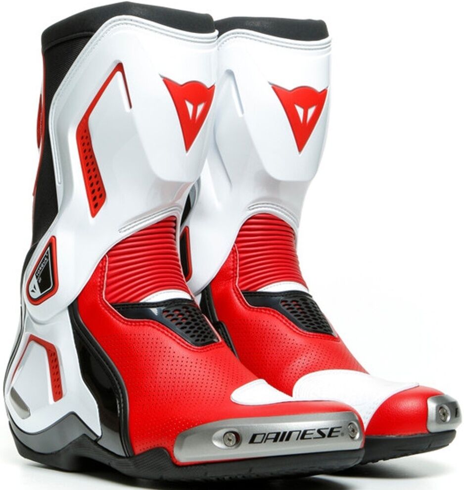 Dainese Torque 3 Out Air Bottes de moto Noir Blanc Rouge 46