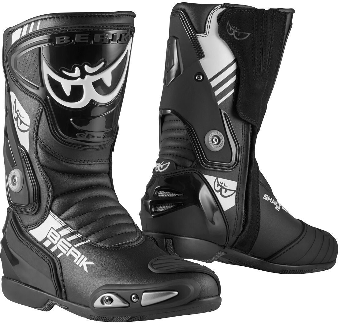 Berik Shaft 3.0 Bottes de moto Noir Blanc 44