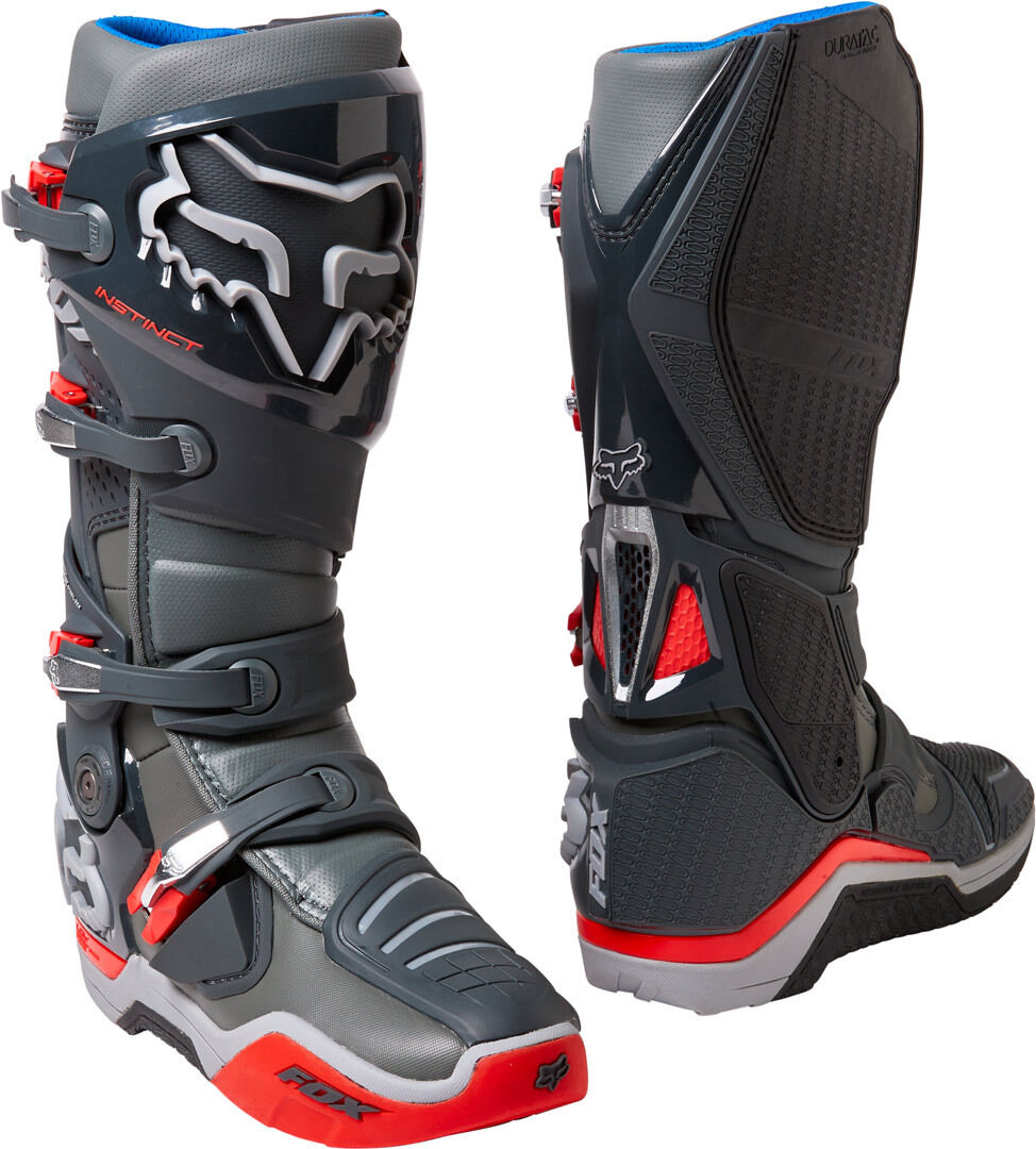 FOX Instinct Bottes motocross Gris Rouge 47 48