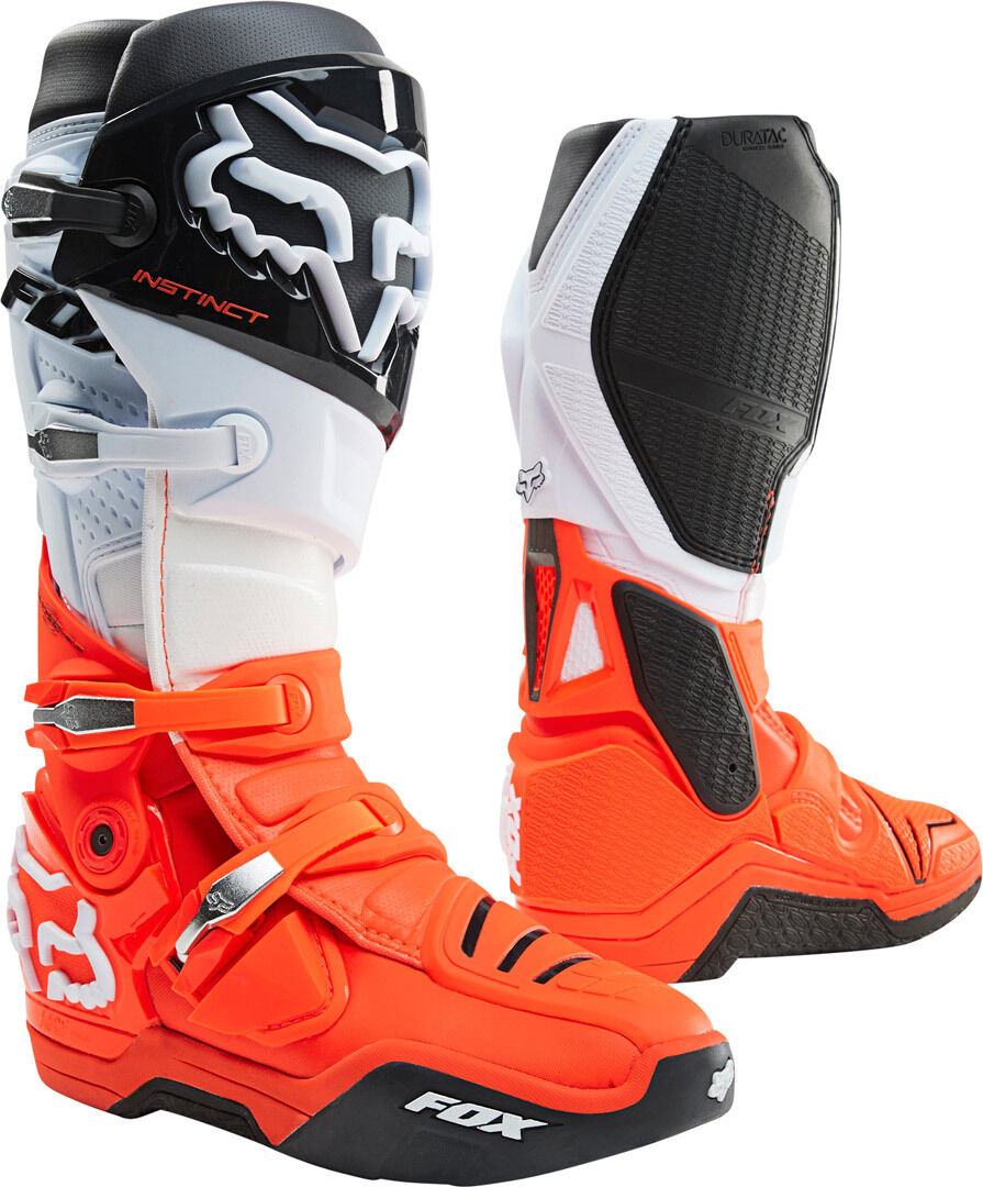 FOX Instinct Bottes motocross Noir Blanc Orange 47 48