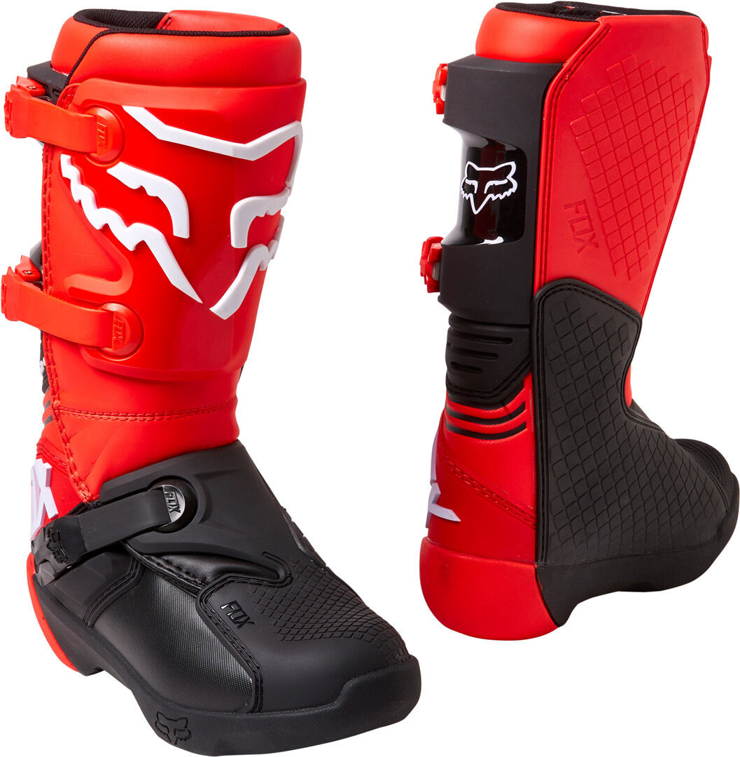 FOX Comp Bottes Motocross jeunesse Noir Rouge 38