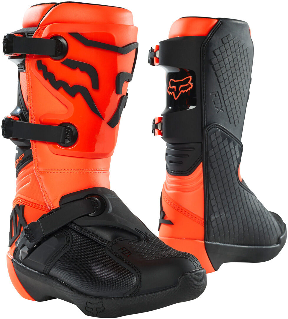 FOX Comp Bottes Motocross jeunesse Noir Orange 42