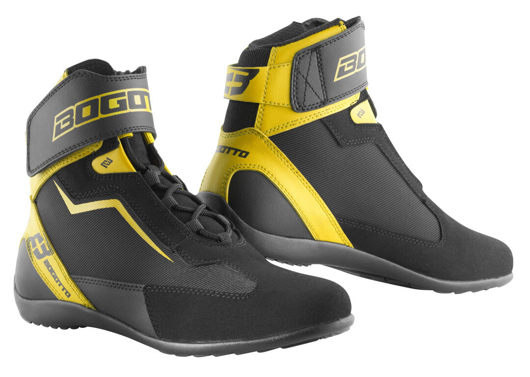 Bogotto Mix Chaussures de moto Noir Jaune 42