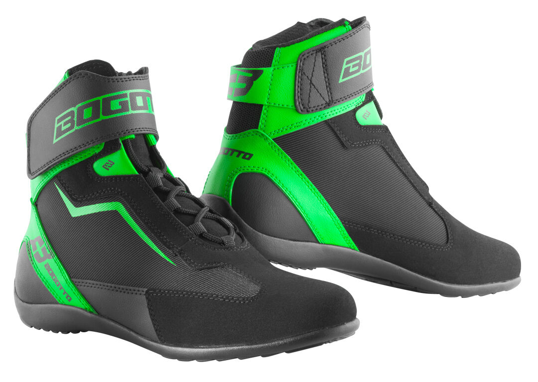 Bogotto Mix Chaussures de moto Noir Vert 43