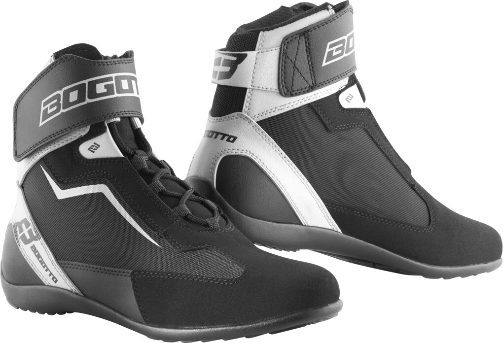 Bogotto Mix Chaussures de moto Noir Blanc 43